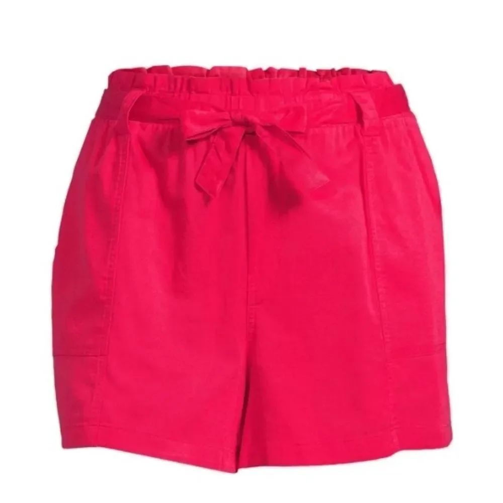 WOMEN'S PLUS SIZE Paperbag Belted Shorts